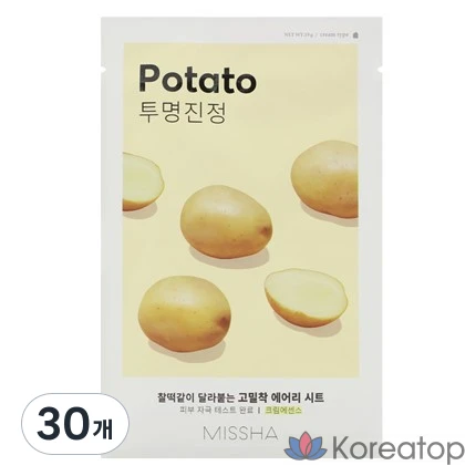 Тканевая маска для лица Missha Airy Fit Sheet Mask Potato, 30 шт.