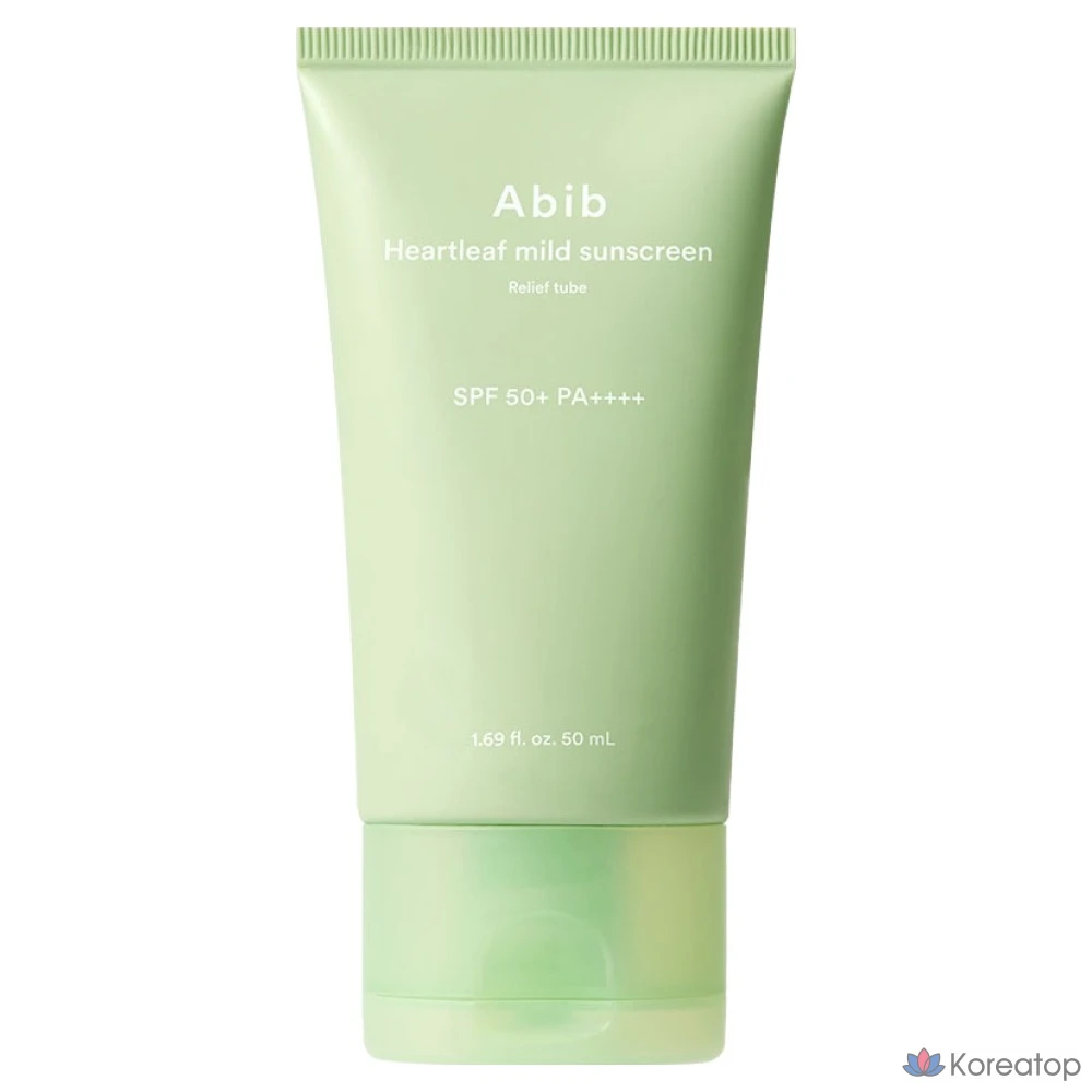 Солнцезащитный крем Abib Heartleaf Sunscreen Mild Relief Tube SPF50+ PA++++, 50 мл, 1 шт.