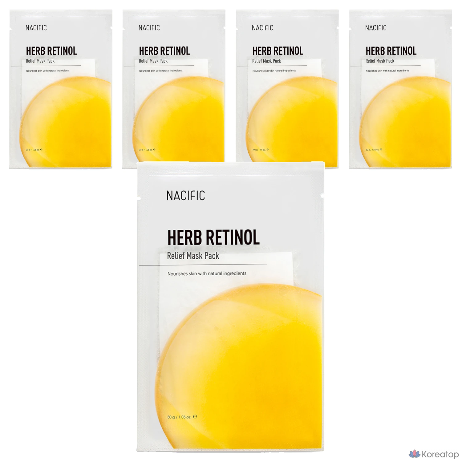 Тканевая маска для лица NACIFIC Herb Retinol Relief Mask, 30 г, 5 шт.