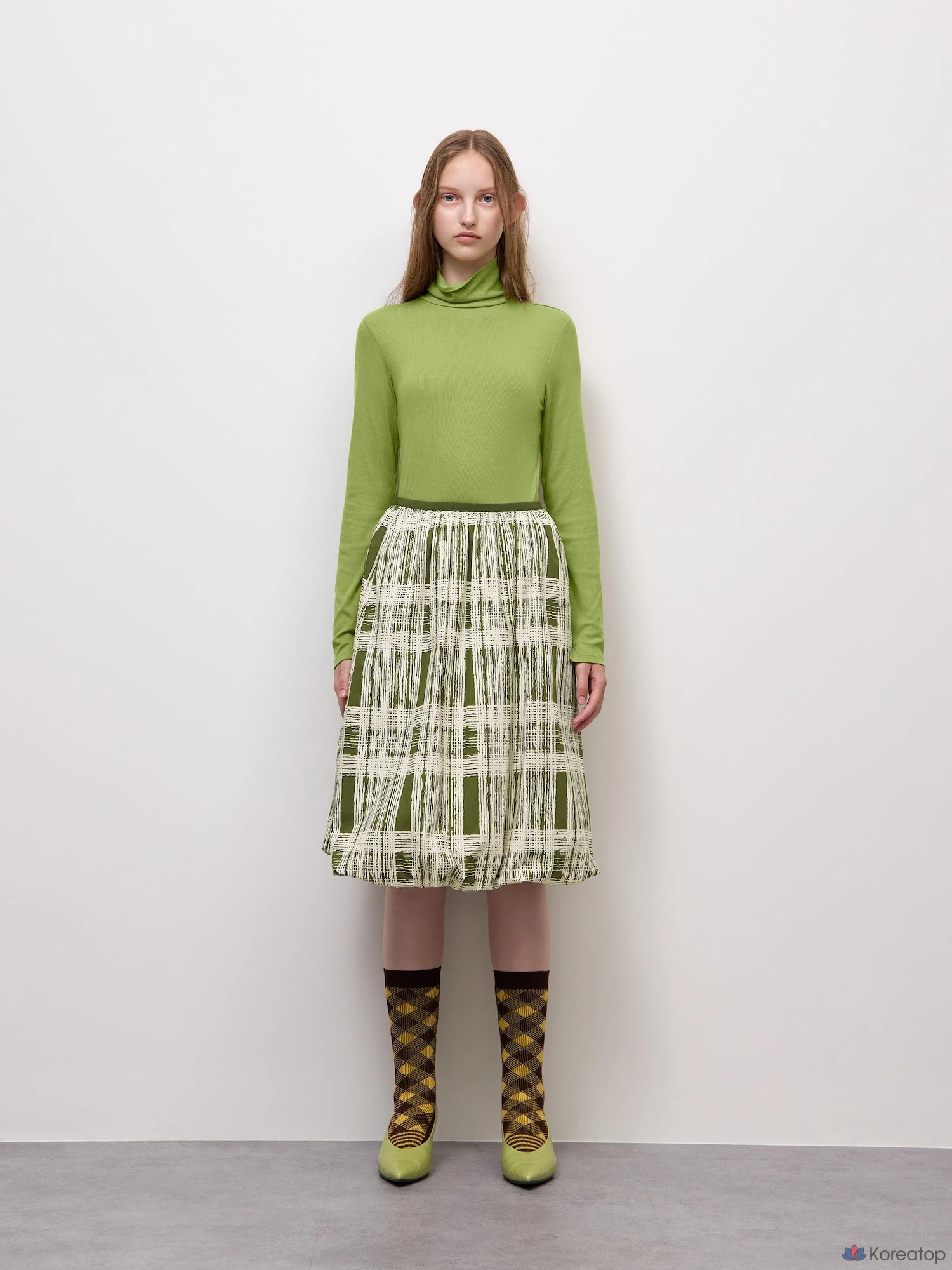 Юбка Uniqlo Balloon Check Midi Skirt