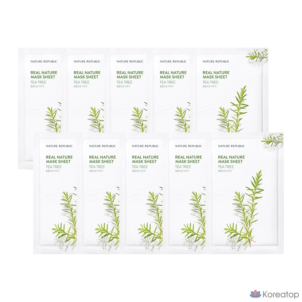 Тканевая маска для лица Nature Republic Real Nature Tea Tree Mask, 30 шт.
