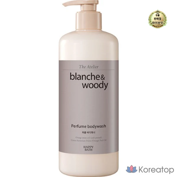Гель для душа Happy Bath Diatelière с ароматом парфюма Blanche & Woody, 900 г, 1 упаковка.