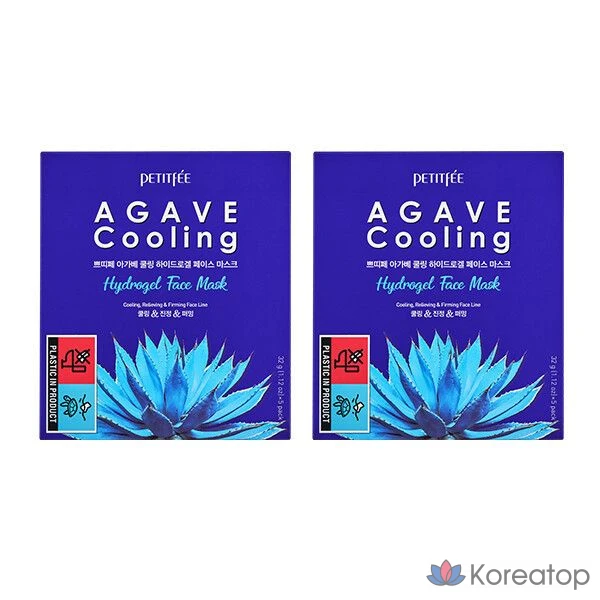 Гидрогелевые охлаждающие маски Petitfee Agave, 2 упаковки (10 листов)