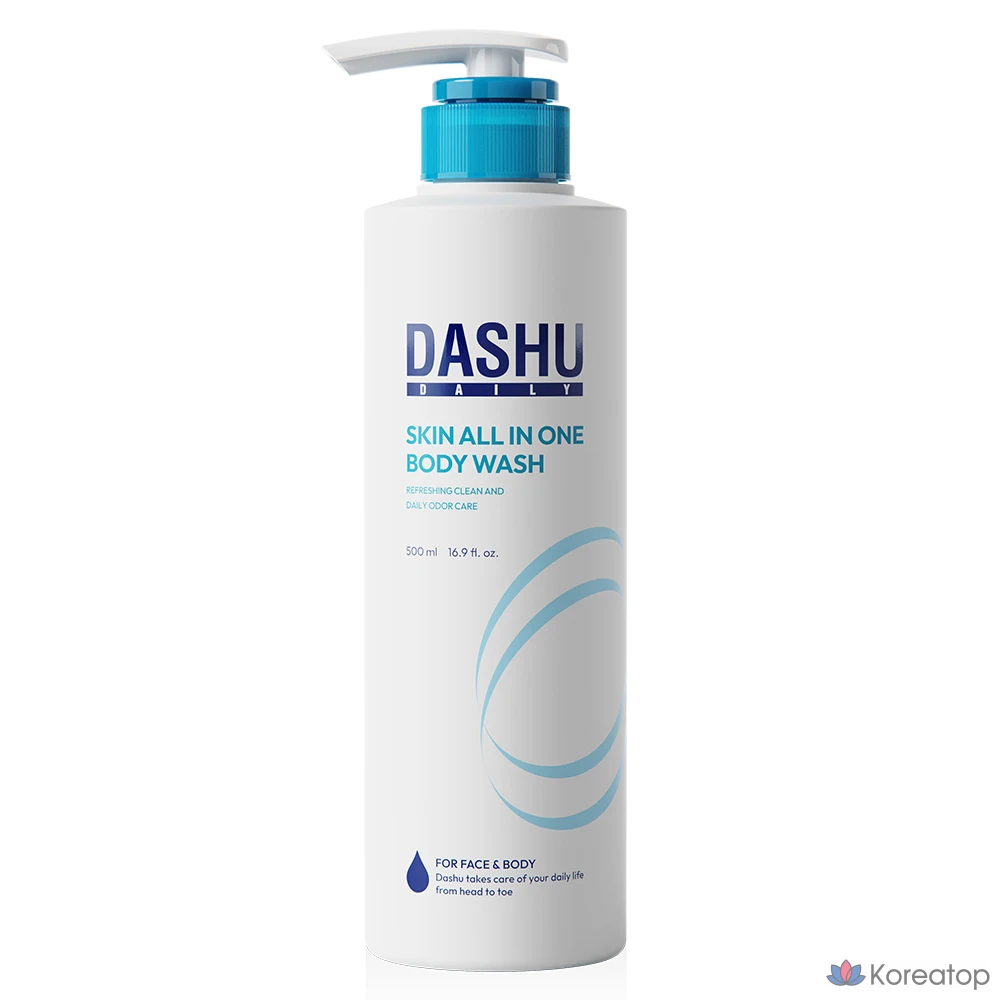 Гель для душа DASHU Daily Skin All-in-One с ароматом морской воды, 500 мл, 1 шт.