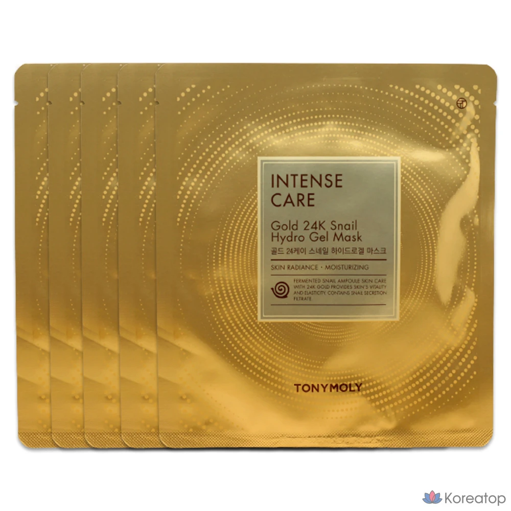 Тканевая маска для лица Tony Moly Intense Care Gold 24K Snail Hydrogel Mask, 5 шт.