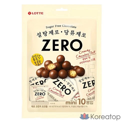Шоколадный шарик Lotte Zero Crunch, 140 г