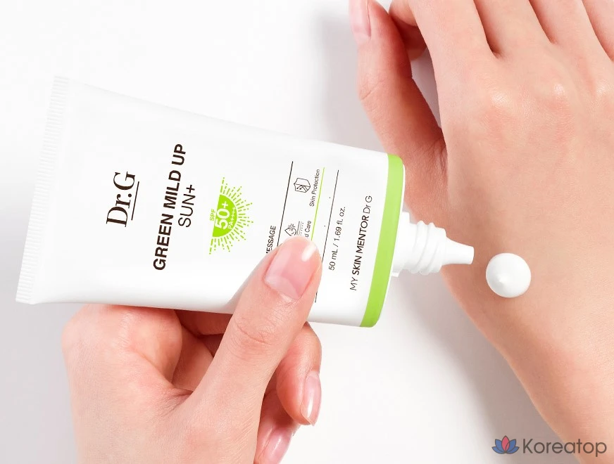 Солнцезащитный крем Dr. G Green Mild Up Plus Sunscreen SPF50+ PA++++, 35 мл, 1 шт., фото 7
