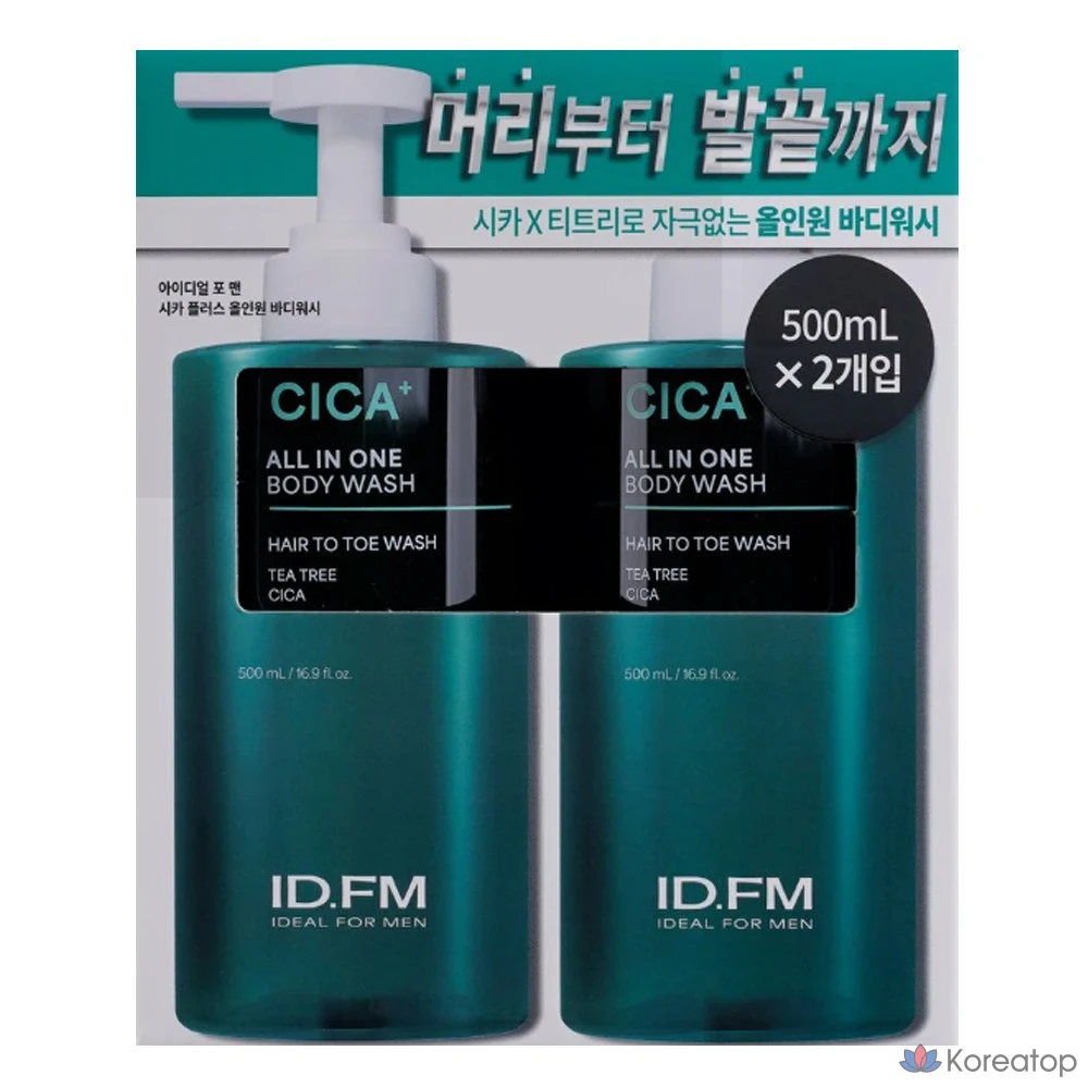 Гель для душа Ideal For Men Cica All-in-One Body Wash, 1 л, 1 шт.