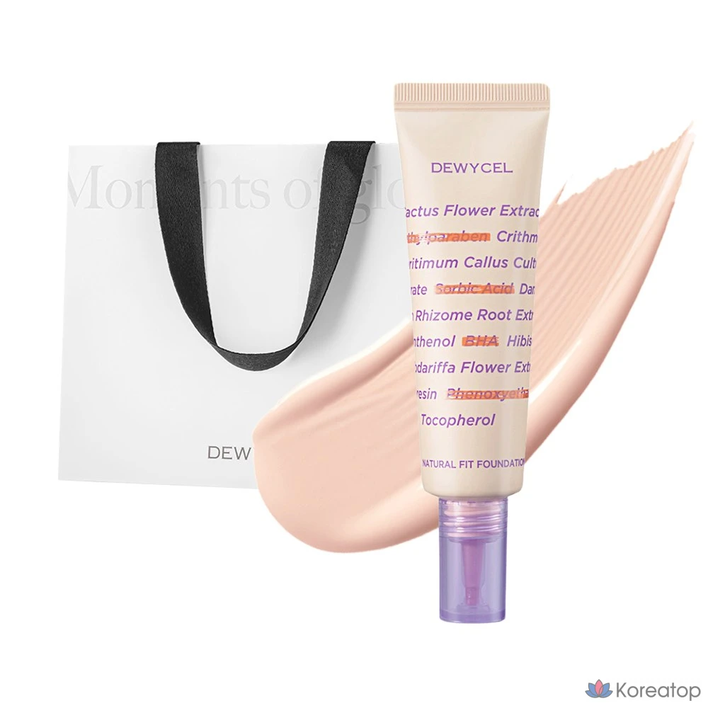 Тональный крем DEWYCEL Natural Fit Foundation, 30 мл, SPF 38 PA++, № 01 Натуральный бежевый, 1 шт.