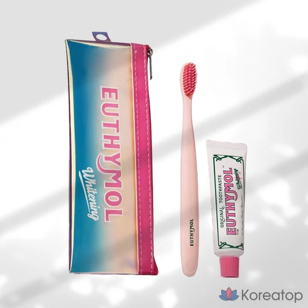 Зубная паста Euthymol Whitening Travel Set (паста + щетка), 1 шт.