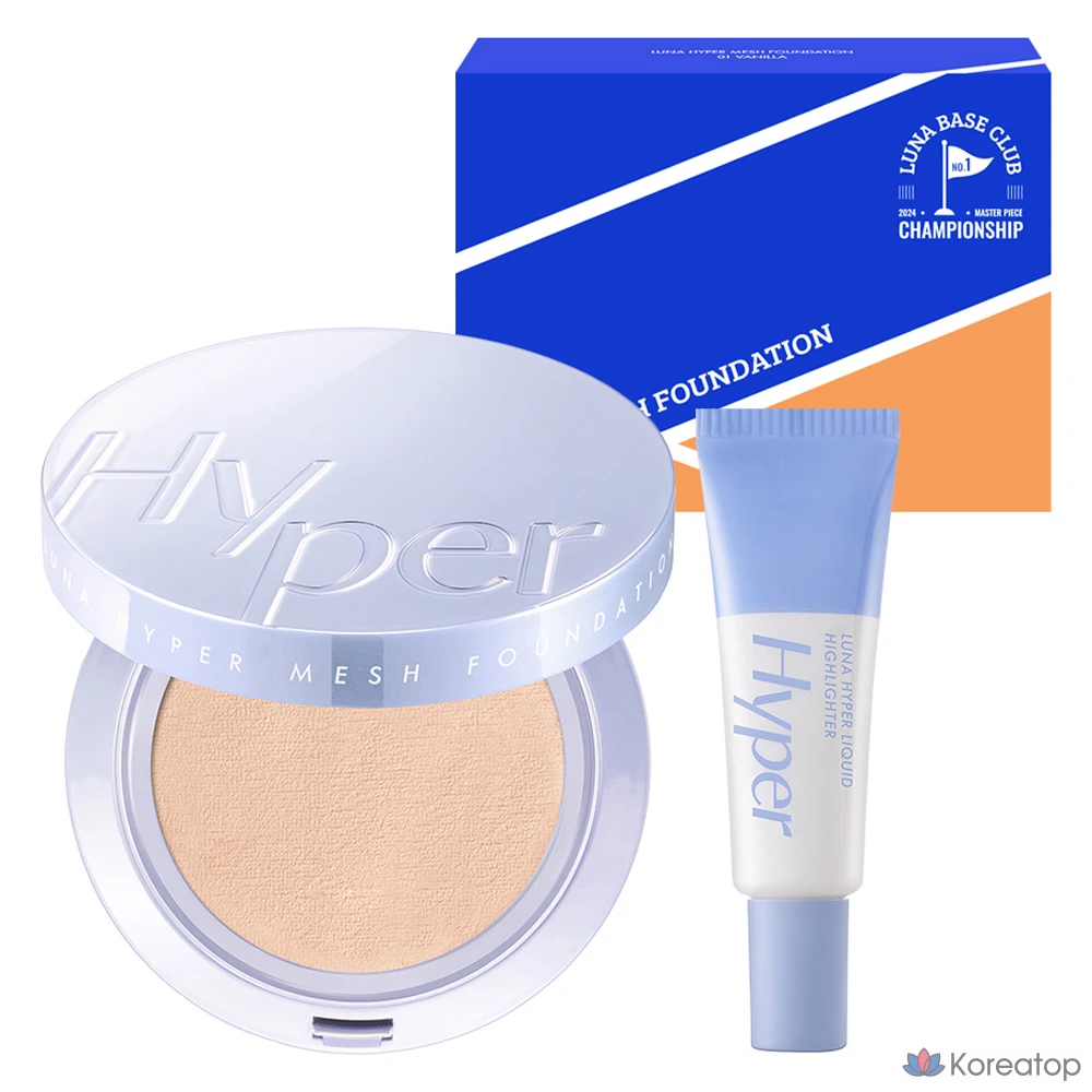 Набор для макияжа Luna Hyper Mesh Foundation + Hyper Liquid Highlighter Set, оттенок 0.7 Ivory, 13 г + 8 г, 1 шт.