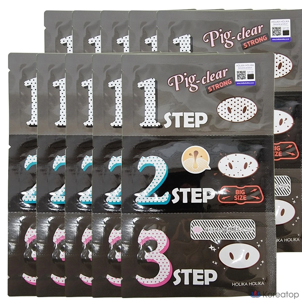 Набор для удаления черных точек Holika Holika Fig Clear Blackhead 3-Step Kit Strong Nose Pack, 1 упаковка