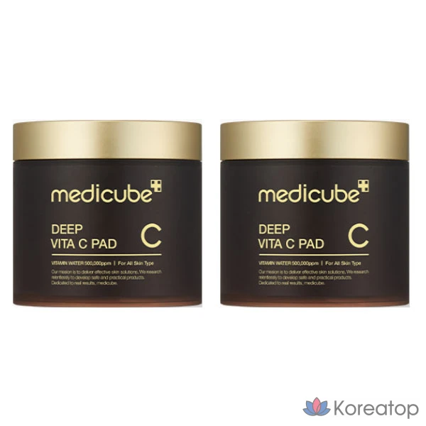 Тонизирующие подушечки Medicube Deep Vita C Pad с витаминами и маслом витамина С, 1 упаковка, 70 упаковок, 2 упаковки.