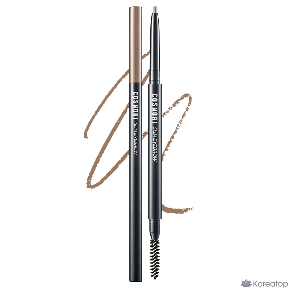 Карандаш для бровей Cosnori Slim Eyebrow Pencil, оттенок 07 Ash Brown, 0.13 г, 1 шт.