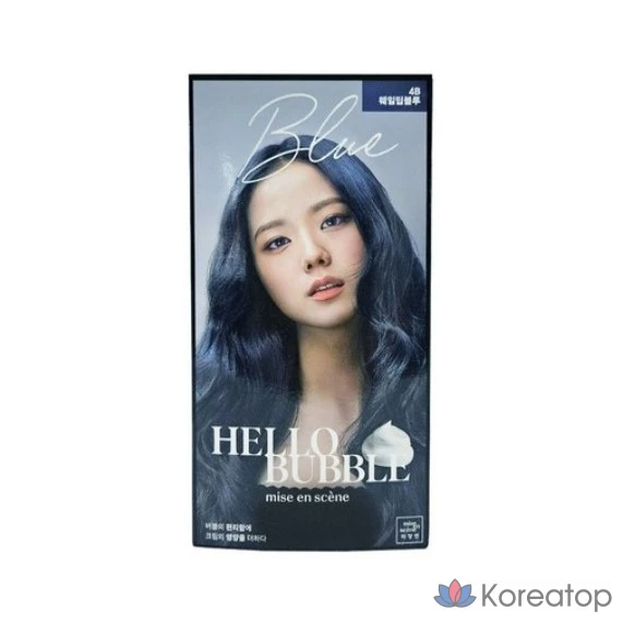 Mise en Scene краска для волос Hello Bubble 4B, цвет «Кит», глубокий синий, пепельно-бежевый, 1 шт.