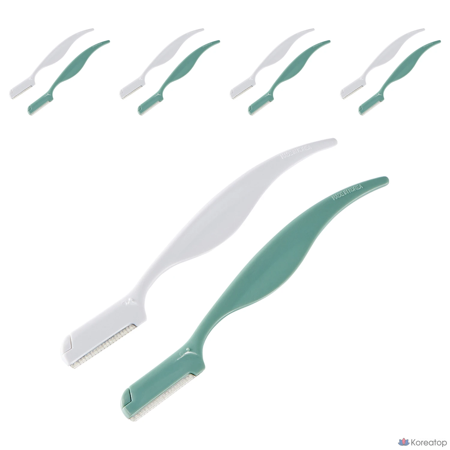 Набор из 2 лезвий для коррекции бровей FMGT Daily Beauty Tools, 1-Stage, разных цветов, 5 комплектов.