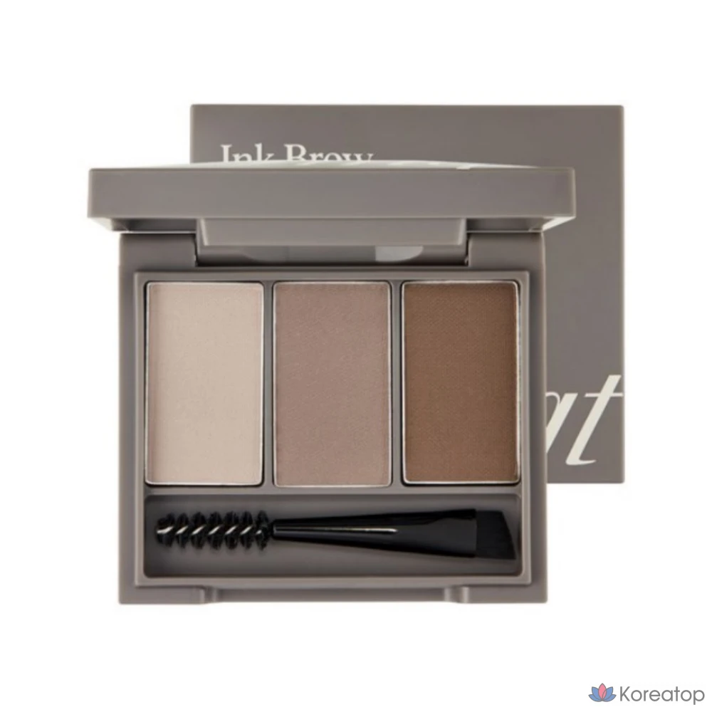 Набор для бровей FMGT The Face Shop Ink Brow Kit, оттенок Ash Gray, 3.5 г, 1 шт.