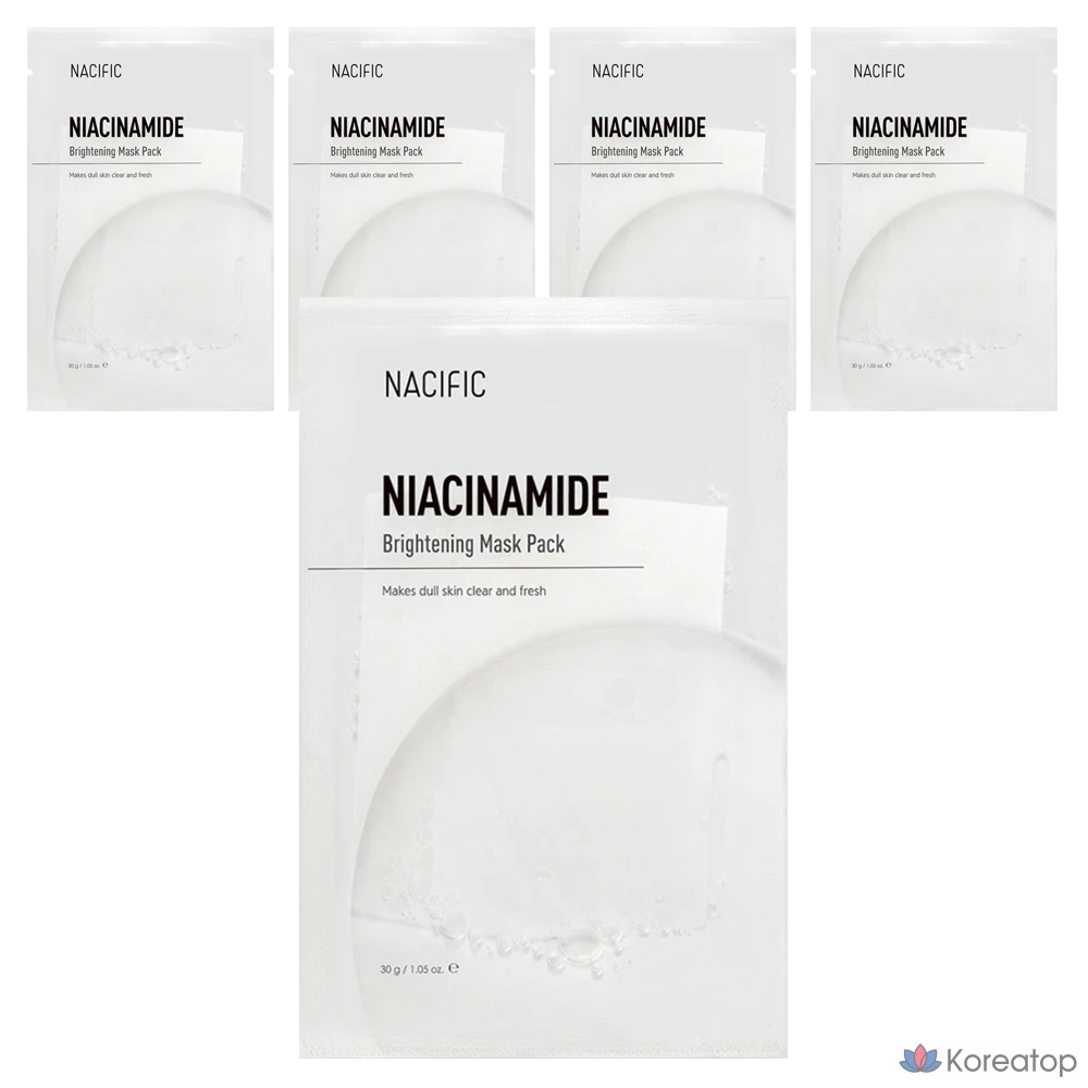 Осветляющая маска для лица NACIFIC с ниацинамидом, 30 г, 1 упаковка, 5 штук.