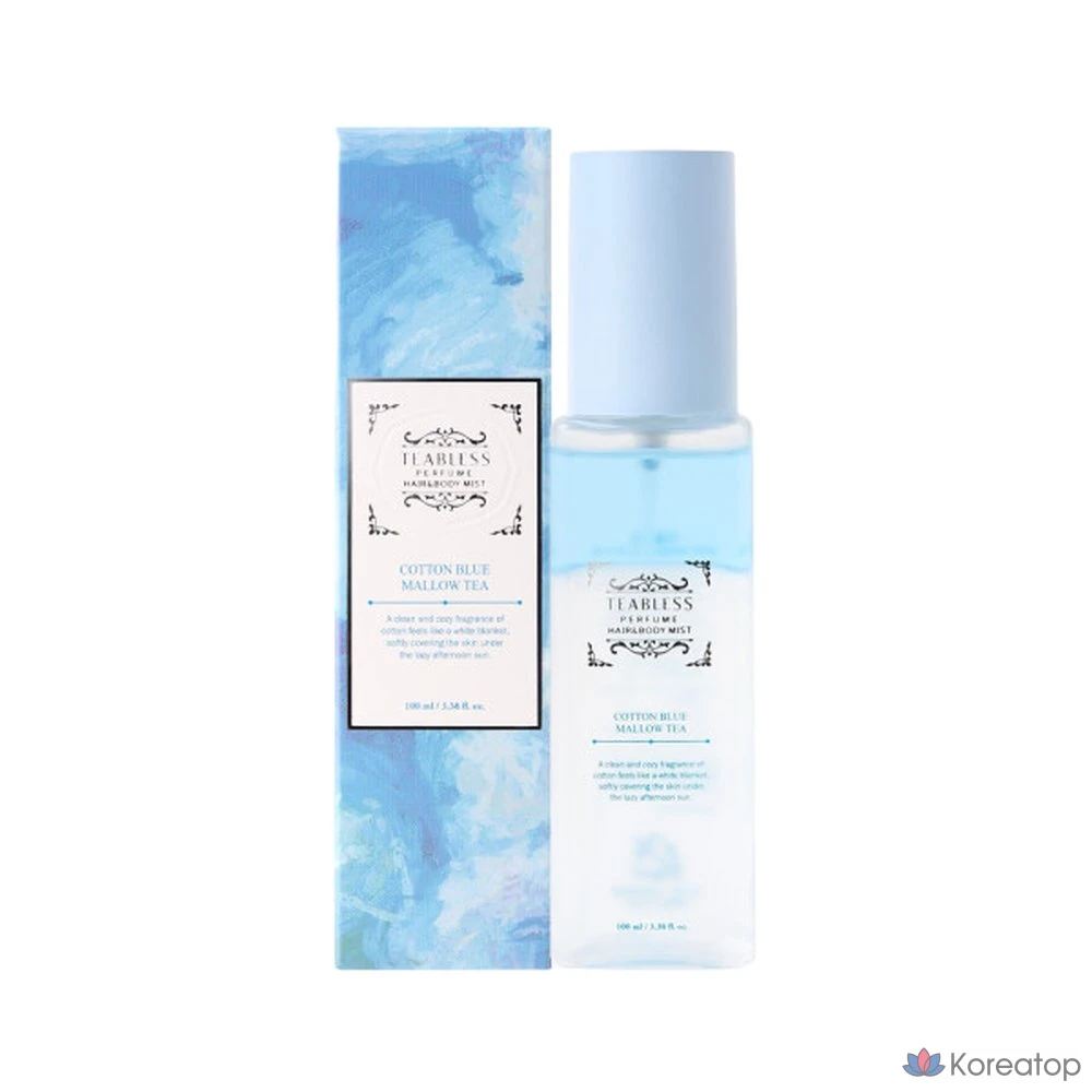 Парфюмированный спрей для тела и волос TEABLESS Cotton Blue Mellow Tea Perfume Hair Body Mist, 100 мл, 1 шт.
