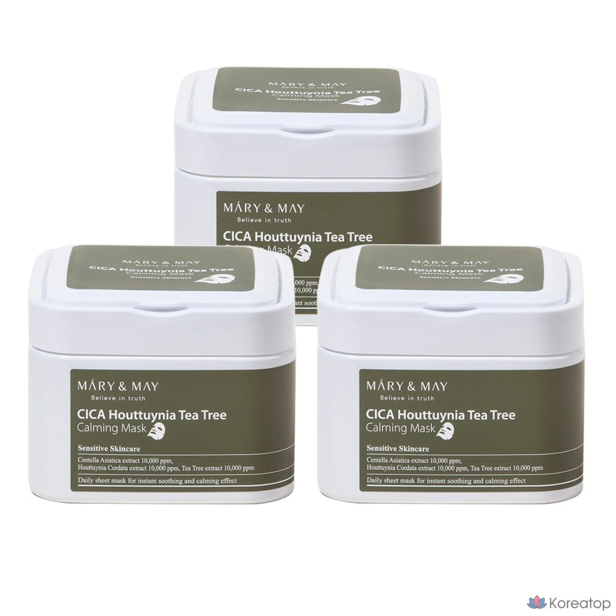 Успокаивающая маска для лица Marienmay Cica с маслом чайного дерева, 30 листов, 30 штук, 3 упаковки.