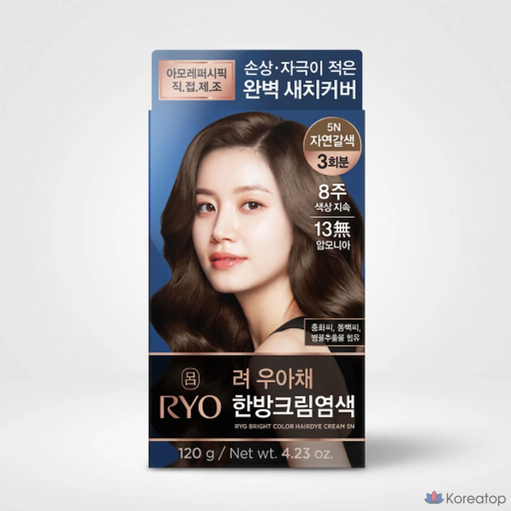 Краска для волос Ryo Woachae Herbal Cream Color Double, оттенок 5N Natural Brown, 120 г + 120 г, 1 шт.