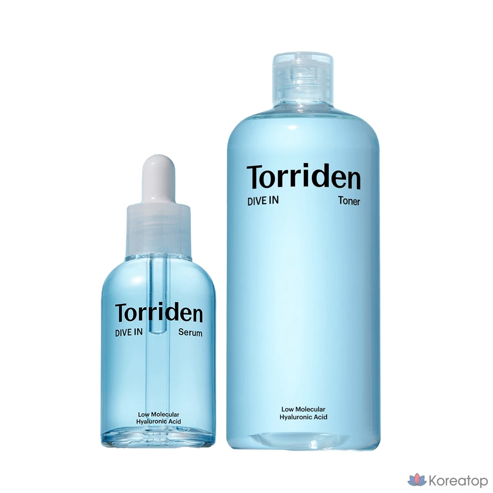 Набор для ухода Torriden Dive-in Hyaluronic Acid Serum 50ml + Toner 300ml, 1 шт.