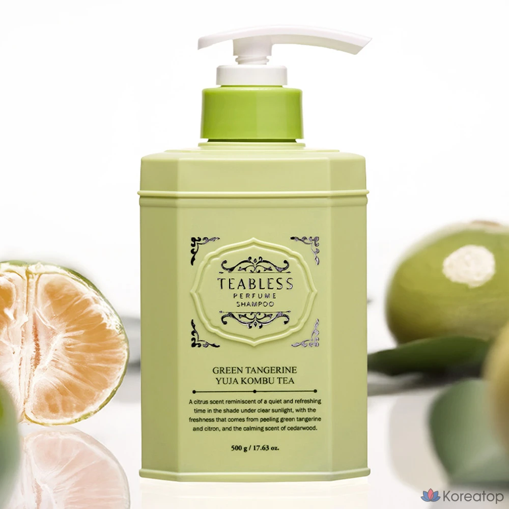Парфюмированный шампунь TEABLESS против выпадения волос Combuti с зеленым мандарином и юдзу, 500 г, 1 упаковка.