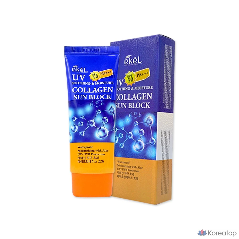 Солнцезащитный крем Ekel Soothing &amp; Moisture Collagen Sun Block SPF50+ PA+++, 70 мл, 1 шт.