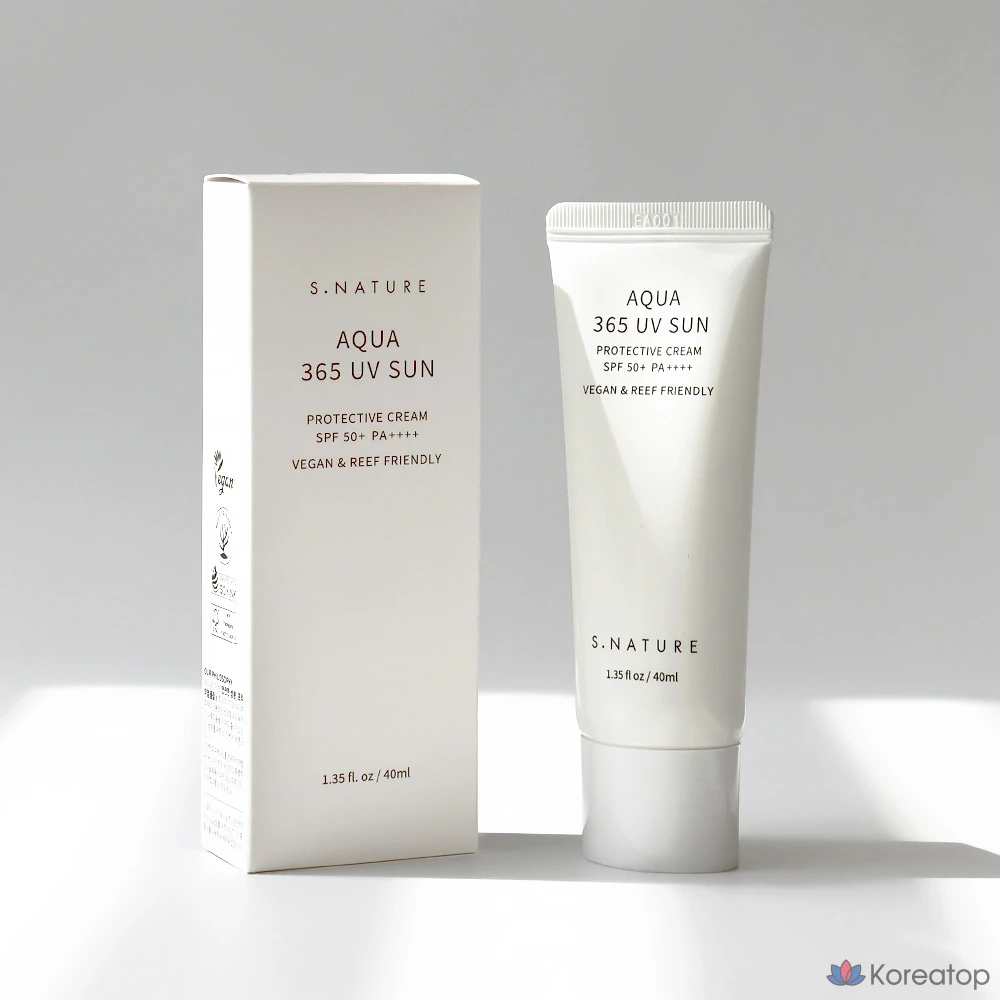Солнцезащитный крем S.NATURE Aqua 365 UV Sun Cream SPF50+ PA++++, 40 мл, 1 шт.