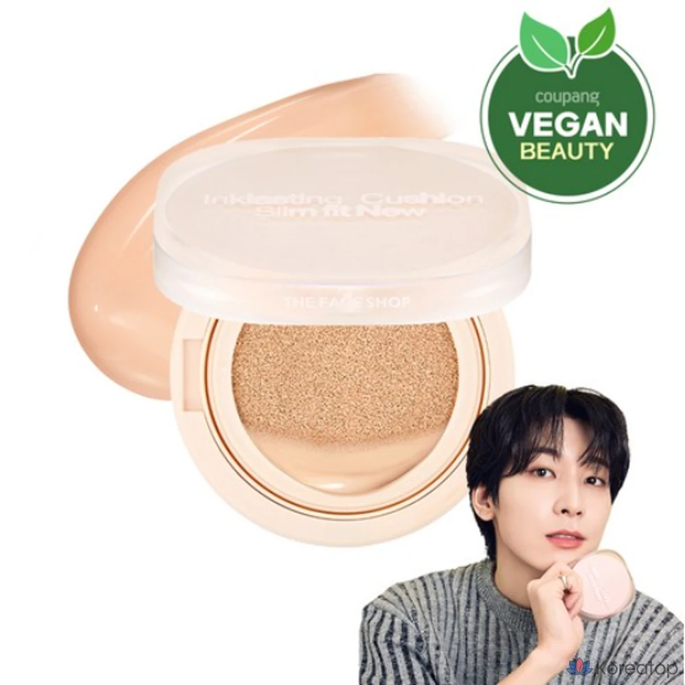 Тональный крем-кушон The Face Shop Ink Lasting Slim Fit New Cushion 12 г, V203 Натуральный бежевый, 1 шт.