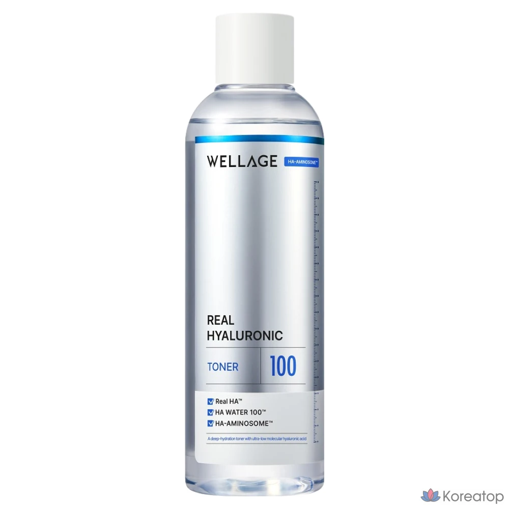 Тоник WELLAGE Real Hyaluronic 100, 200 мл, 1 шт.