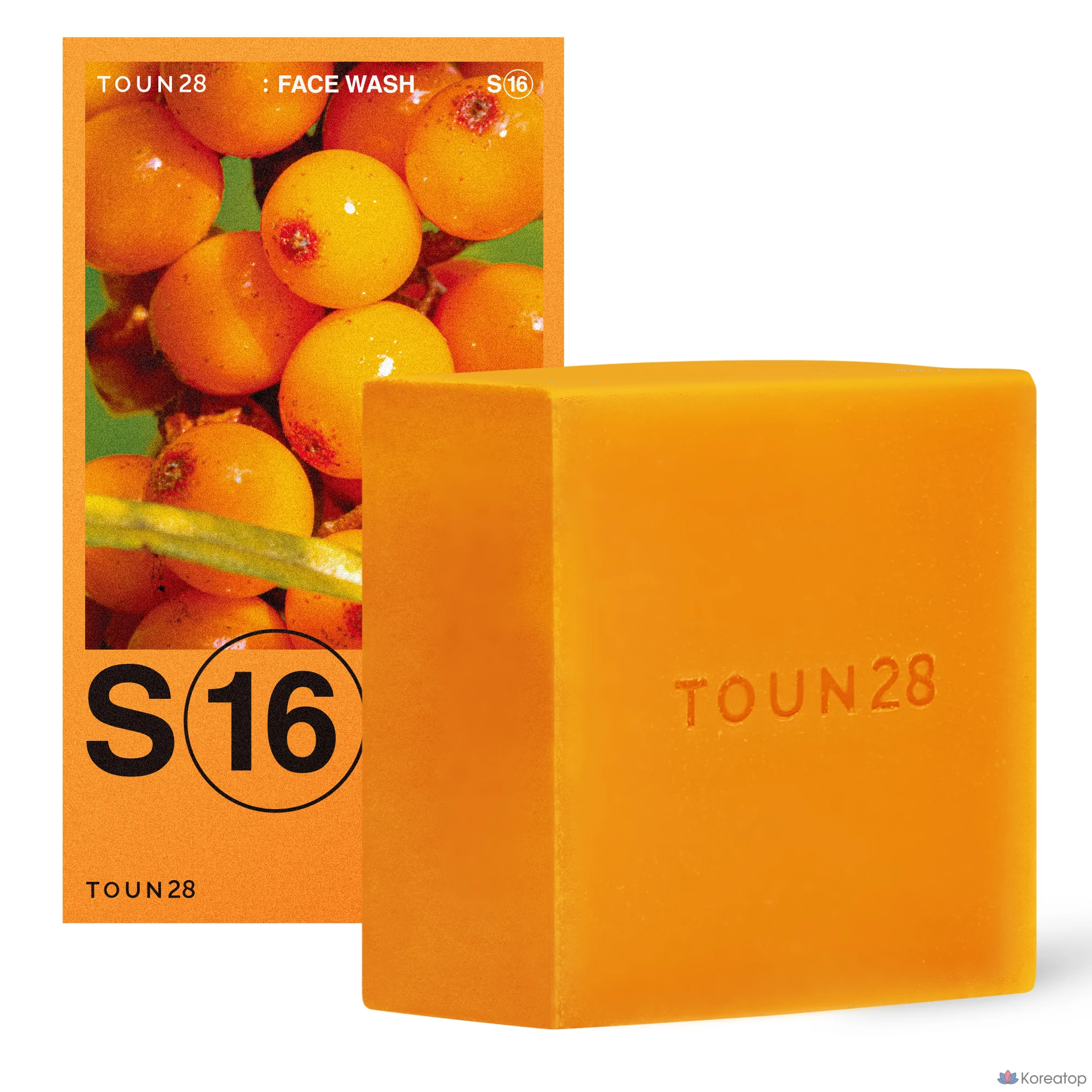 Твердое мыло для умывания TOUN28 с маслом витаминного дерева и альфа-бисабололом, S16, 90 г, 1 упаковка.