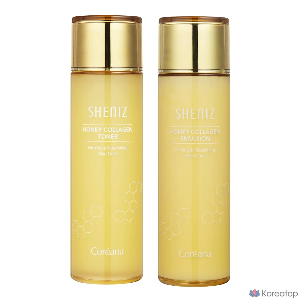 Тоник для лица Coreana Shine с медом и коллагеном 150 мл + Эмульсия 150 мл, 1 комплект