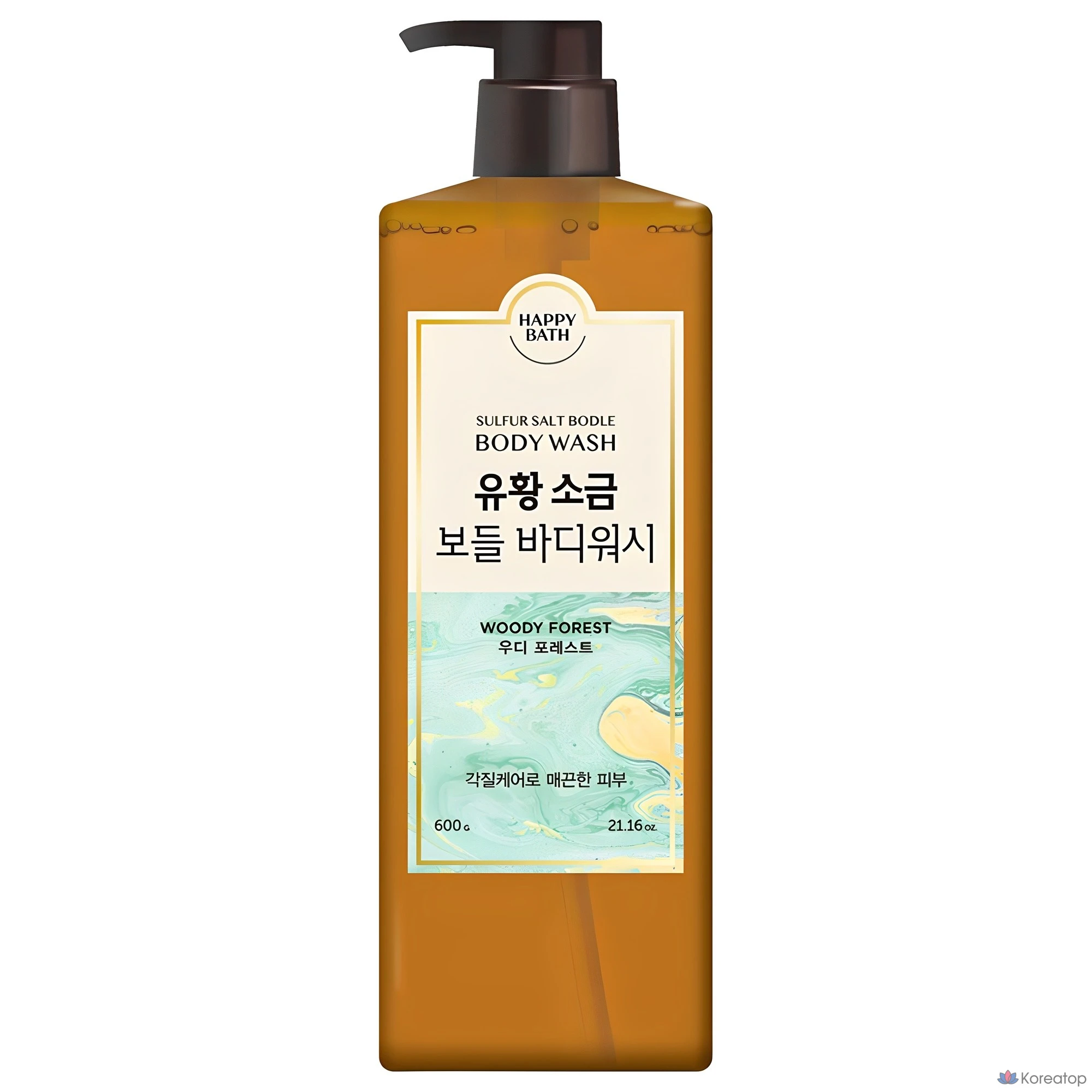 Гель для душа Happy Bath с серной солью, аромат древесного леса, 600 г, 1 шт.