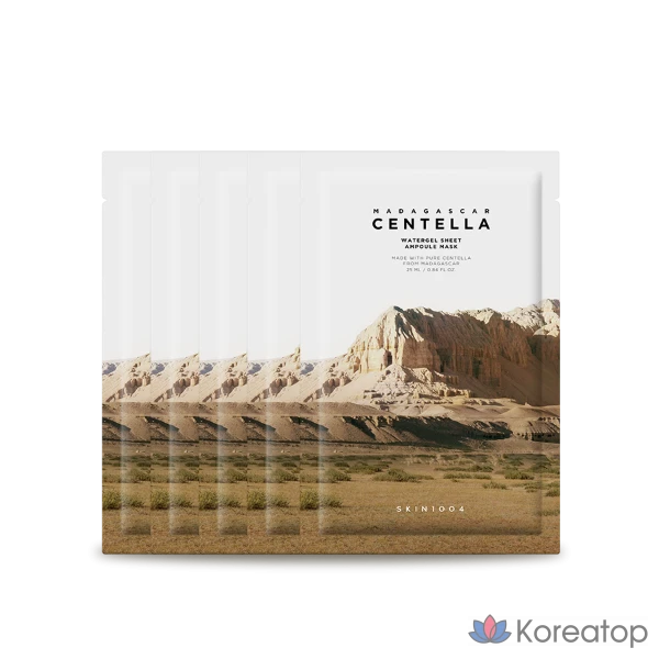 Маска-ампулы с гелем и экстрактом центеллы из Мадагаскара, 5 листов, 1 упаковка.