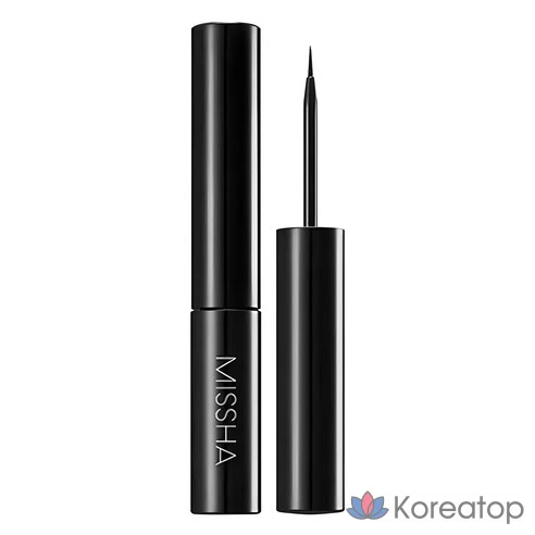 Жидкая подводка лайнер фломастер для глаз черная Missha 6 г