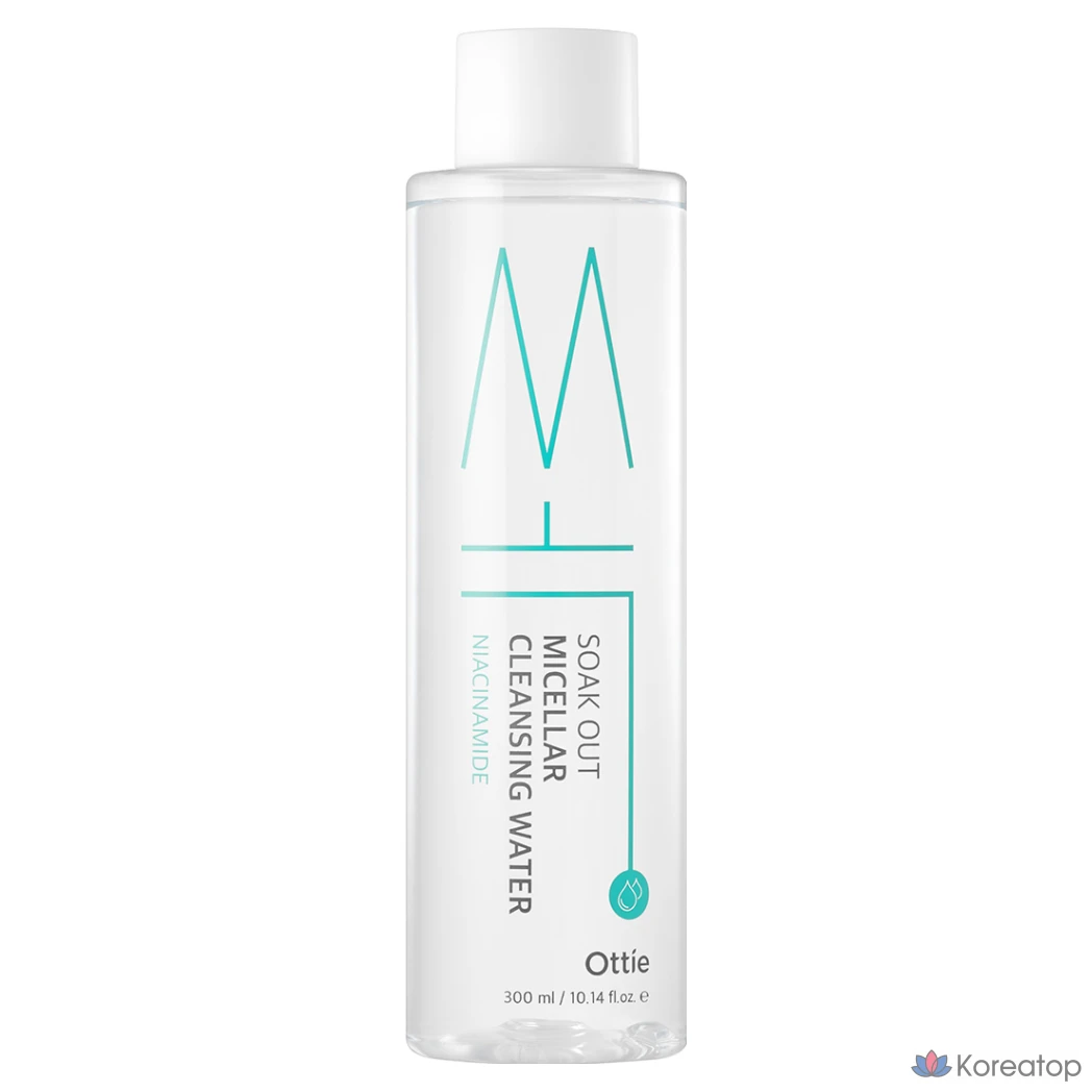 Очищающая мицеллярная вода с ниацинамидом Ottie Soak Out, 1 шт., 300 мл