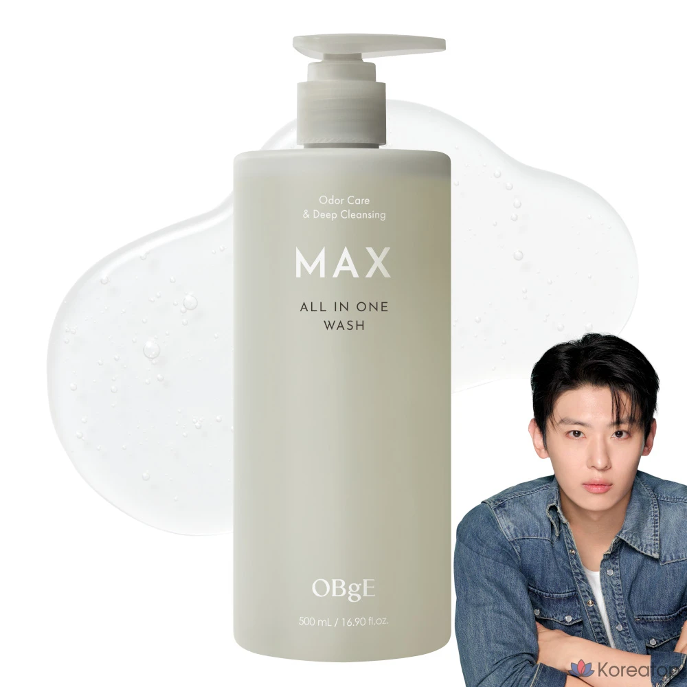 Obge Max All-in-One Wash Мужской шампунь для лица и тела, 1 шт., 500 мл