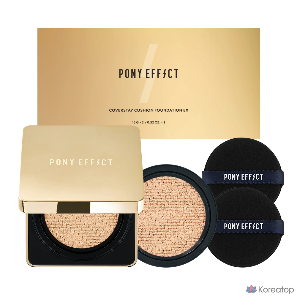 Кушон Pony Effect Coverstay Cushion Foundation EX, оттенок Cool 21 Rosy Ivory, 15 г + 15 г, 1 шт.