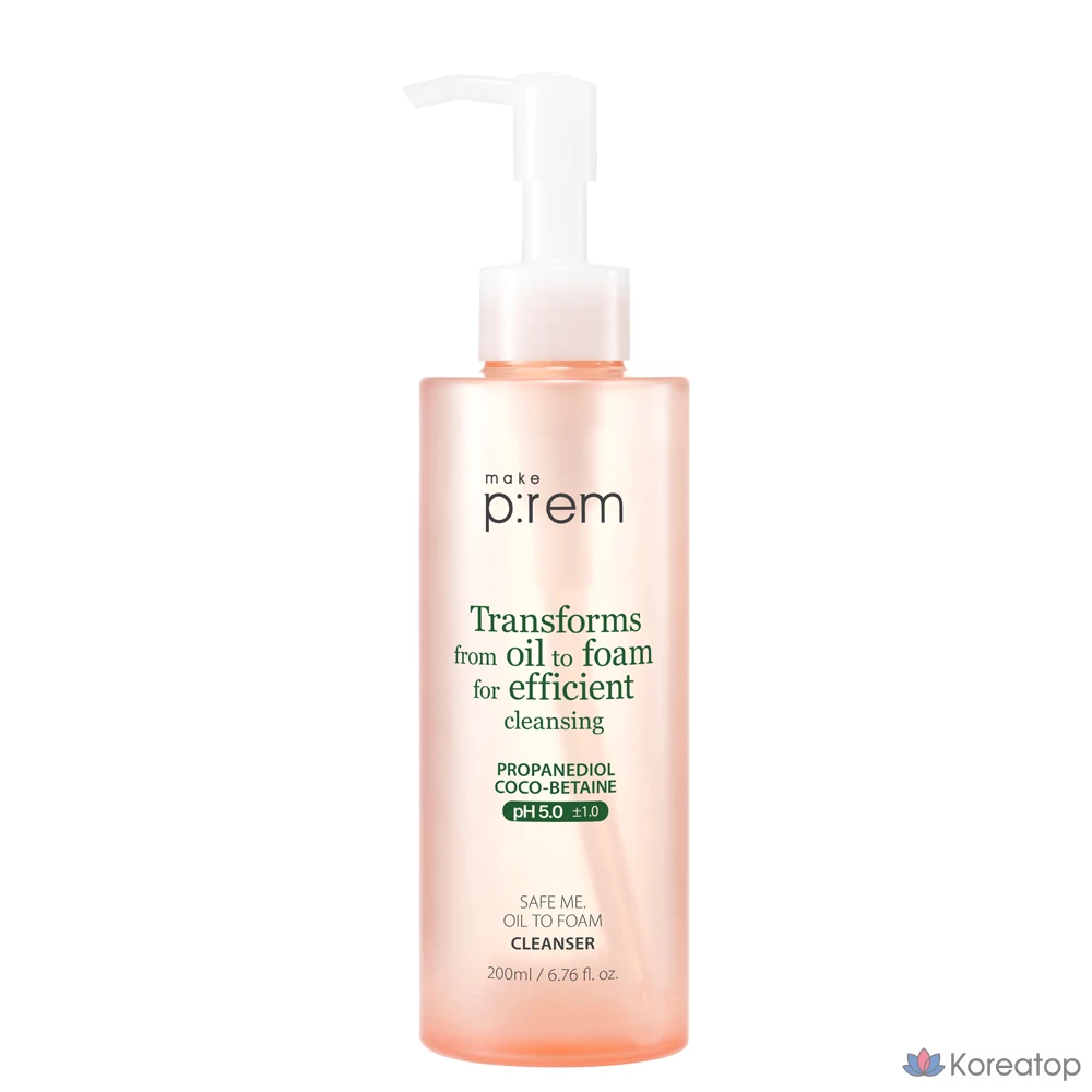 Гидрофильное масло-пенка MAKE P:REM Safe Me Oil To Foam Cleanser, 200 мл, 1 шт.
