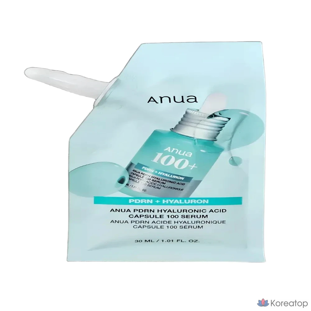 Капсулы Anua PDRN с гиалуроновой кислотой, 100 капсул, сыворотка для повторного использования, 30 мл, 1 шт.