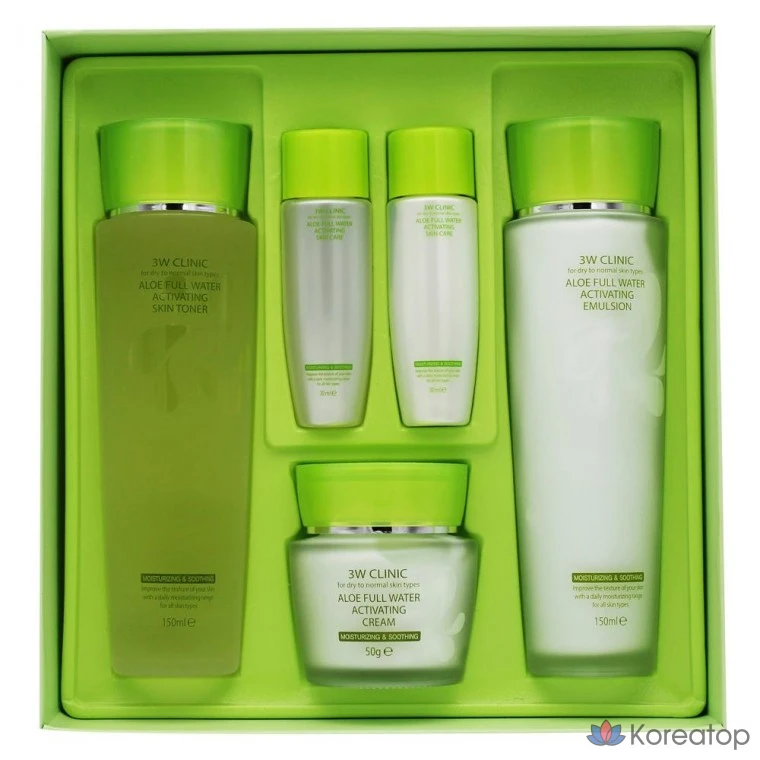 Набор для ухода 3W Clinic Ultra Moisture Aloe Full Water 3-piece Set, 1 шт.