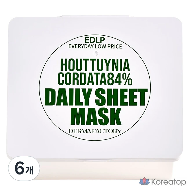 Тканевая маска для лица Derma Factory EDLP Houttuynia Cordata 84% Daily Sheet Mask, 180 шт.