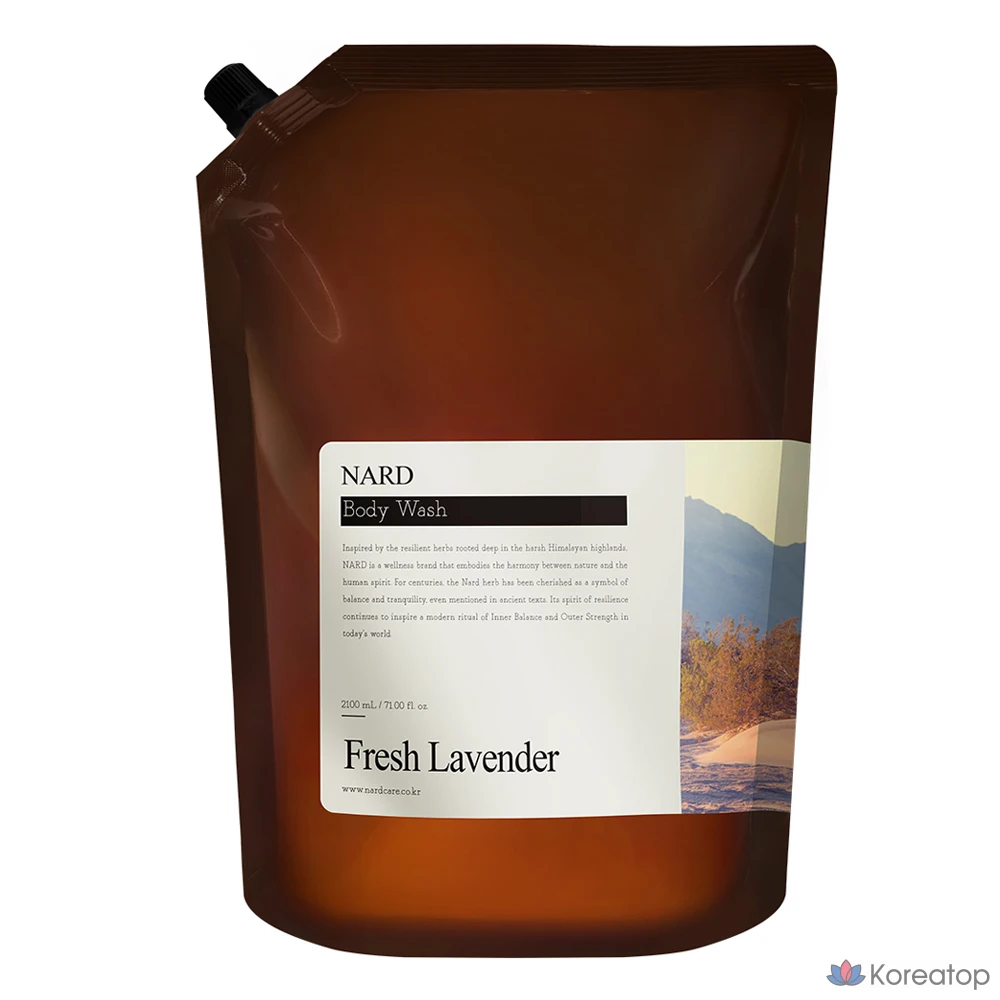 Сменный блок для геля для душа NARD Refresh с ароматом свежей лаванды, 2,1 л, 1 шт.