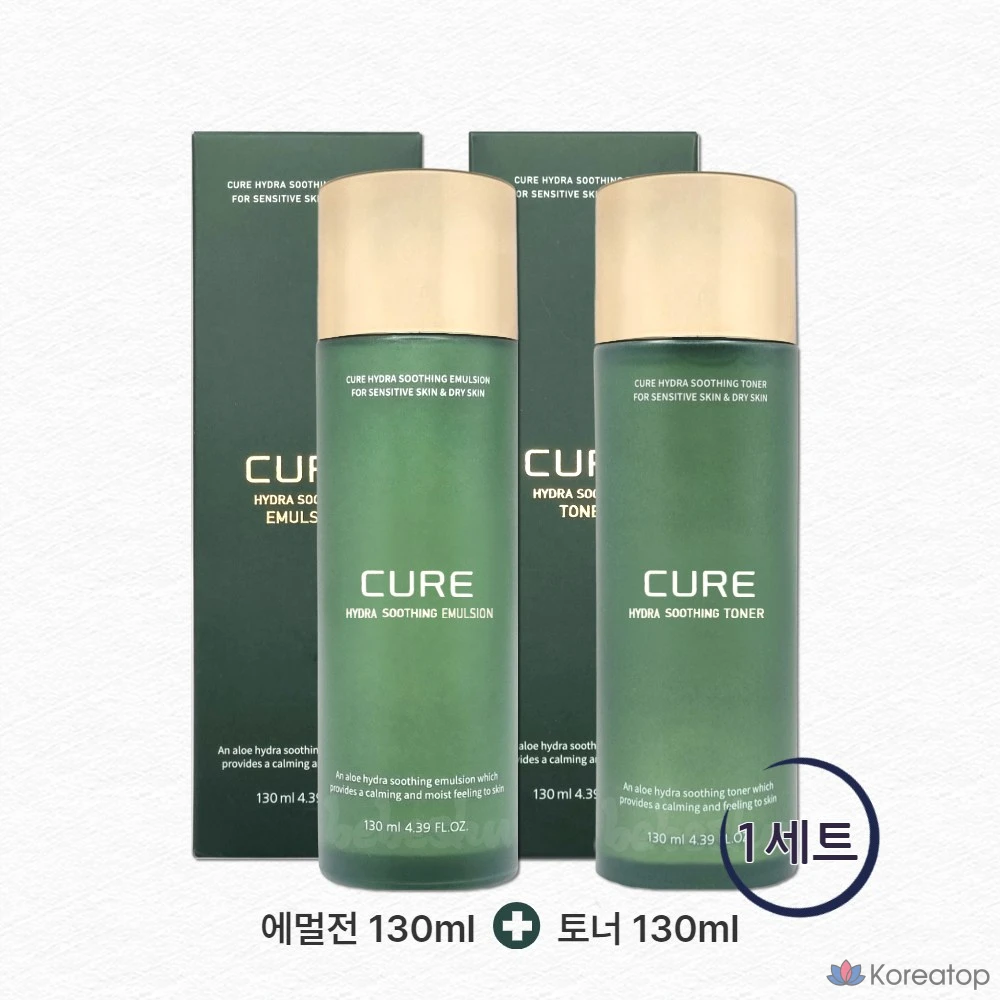 Набор из двух средств: тоник для лица KIM JEONG MOON Aloe Cure Hydra Soothing Toner 130 мл + эмульсия 130 мл, 1 шт.