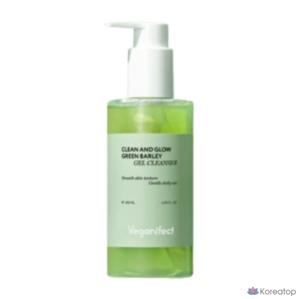 Очищающий гель для умывания Veganifect Clean &amp; Glow Cheongbori (Green Barley) Gel Cleanser, 205 мл, 1 шт.