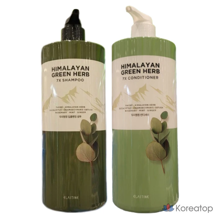 Шампунь и кондиционер Elastine Green Herb Moisture Care, 1.98 л, 2 шт.