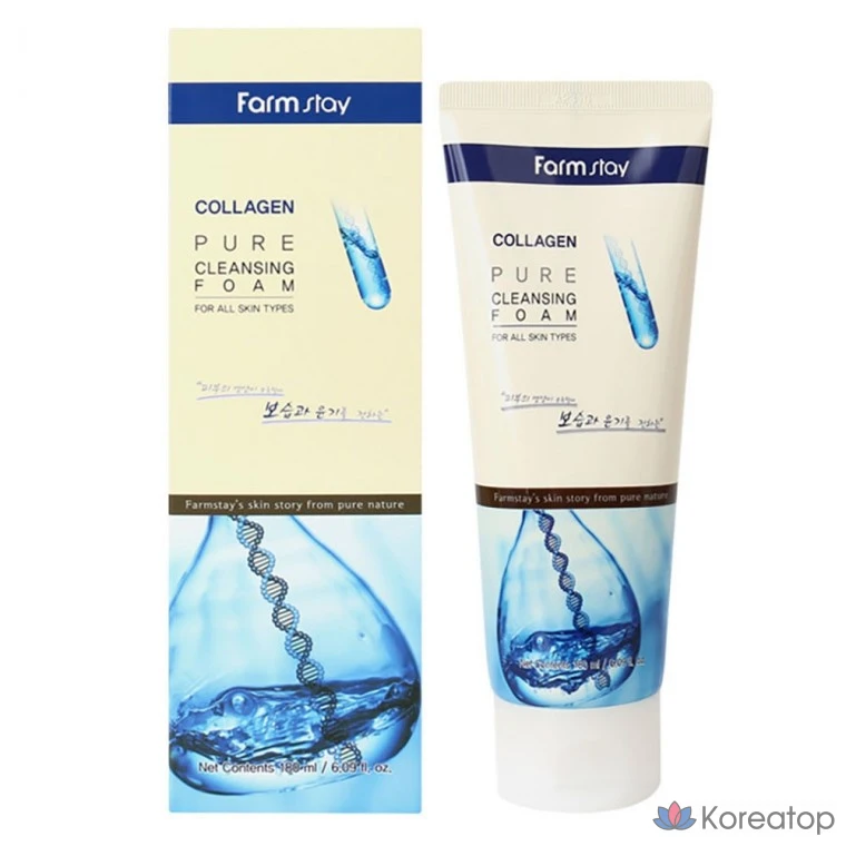 Очищающая пенка FarmStay Collagen Moisture Cleansing Foam, 180 мл, 1 шт.