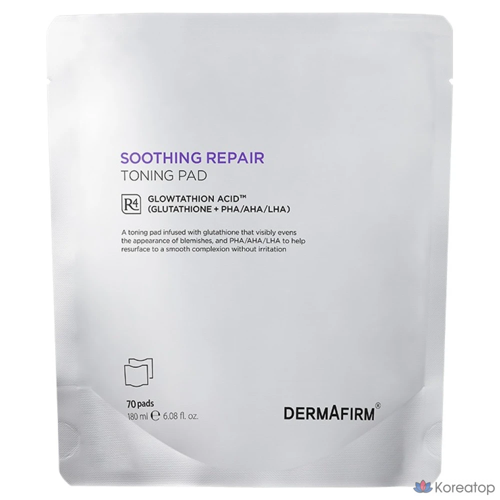 Успокаивающие и восстанавливающие тонизирующие подушечки Dermafirm R4, сменный блок, 180 мл, 1 упаковка, 70 листов.