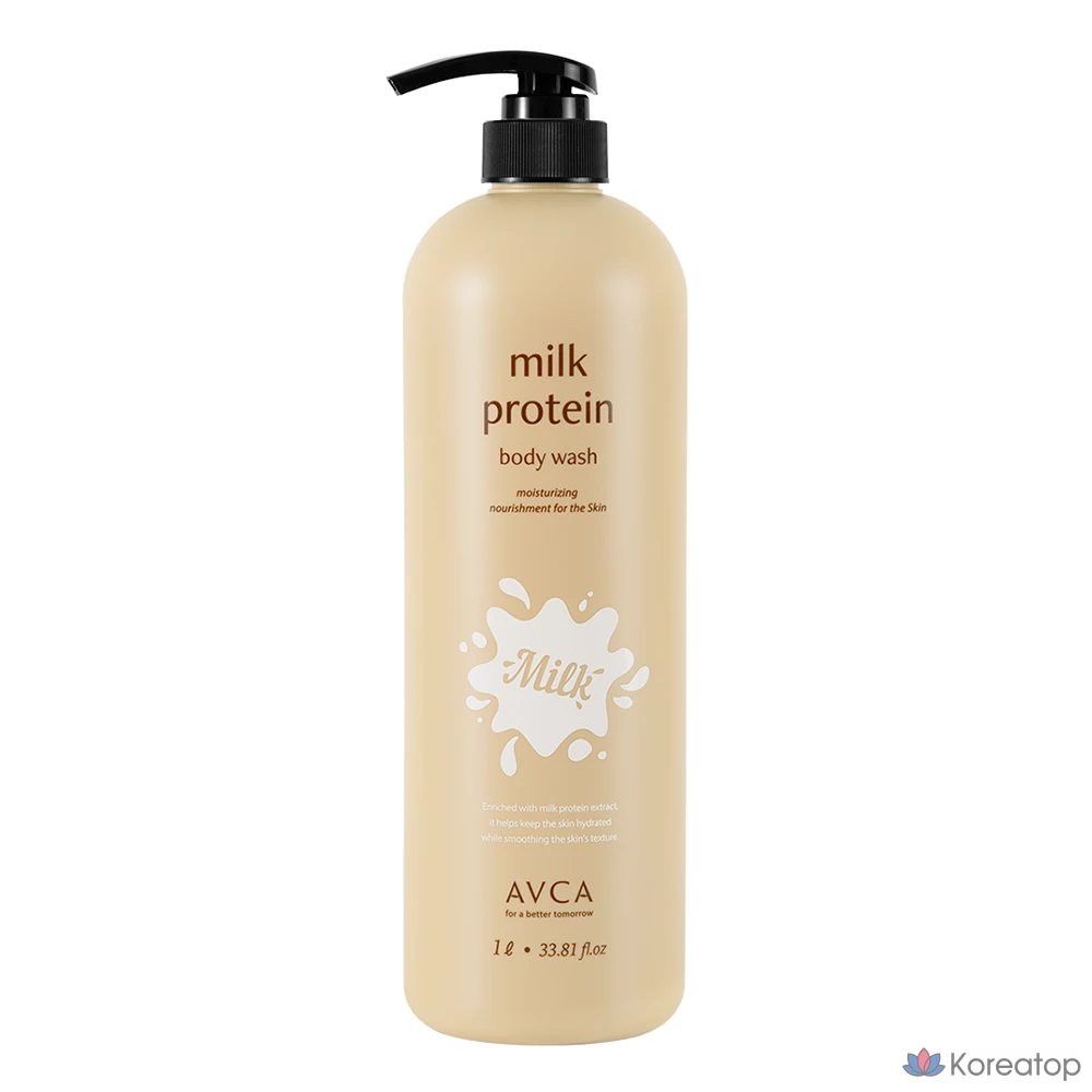 Гель для душа AVCA с козьим молоком и молочным протеином, аромат детской присыпки, 1 л, 1 шт.